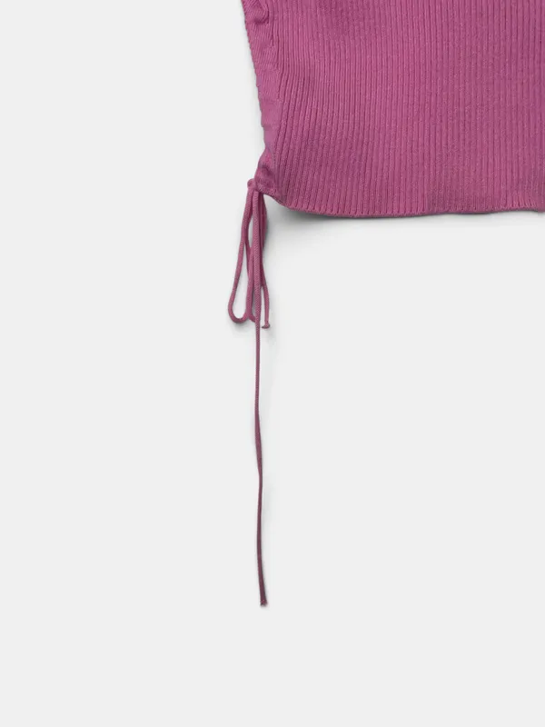 Remera tejida acanalada zara