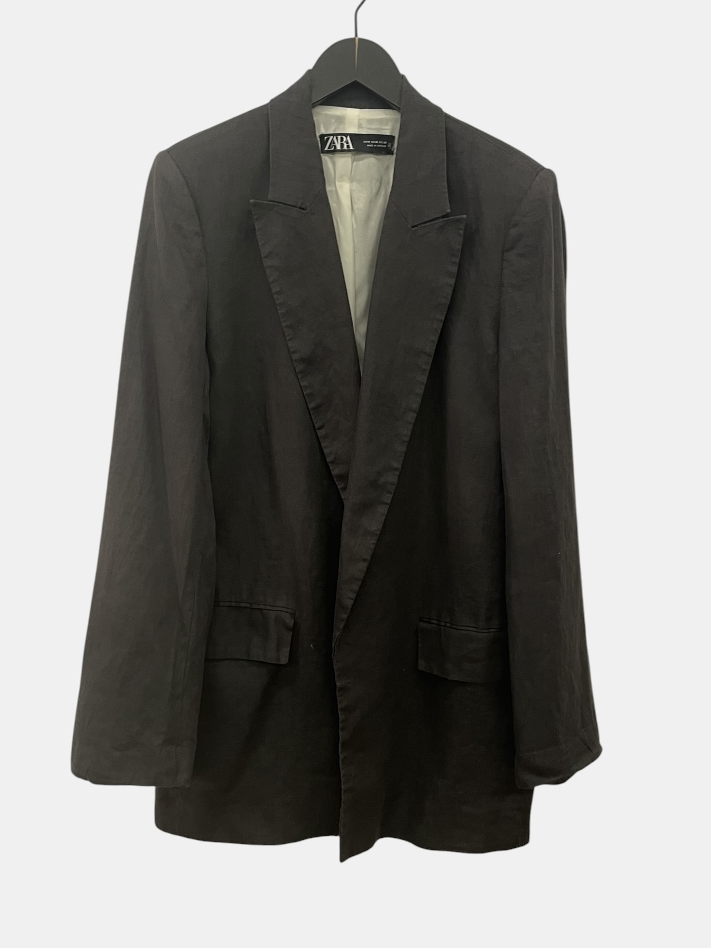 Blazer lino gris oscuro zara