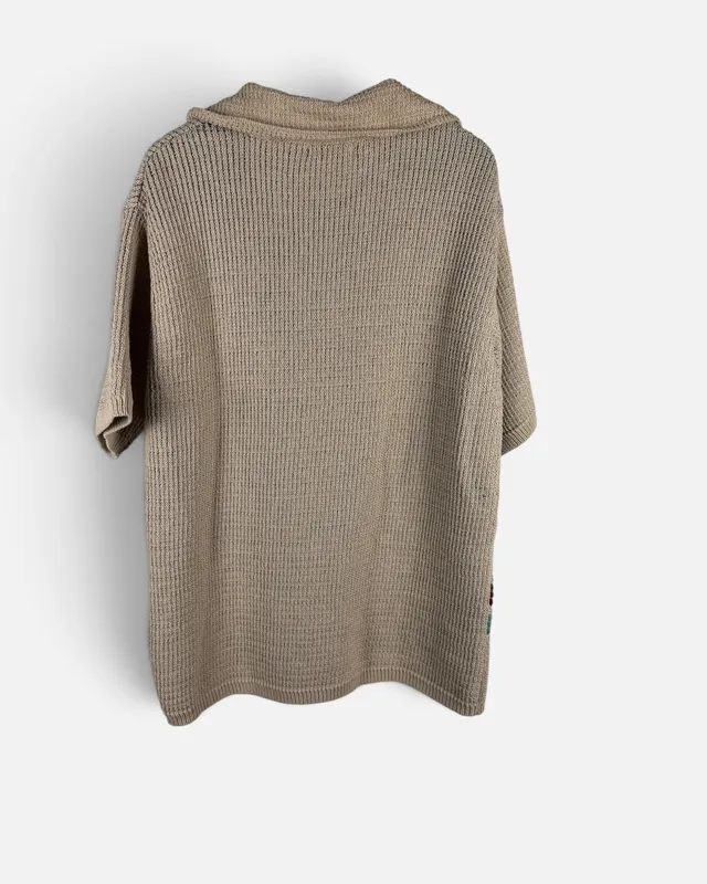 Remera beige tejida zara