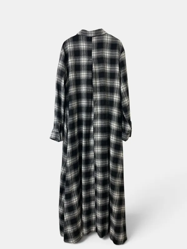 Vestido largo camisero tartan pantahi