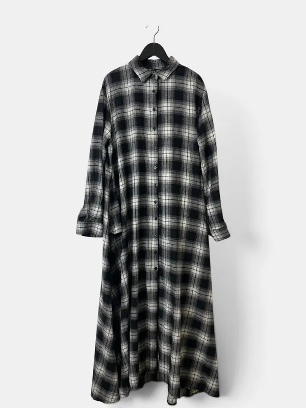 Vestido largo camisero tartan pantahi