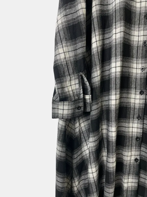 Vestido largo camisero tartan pantahi