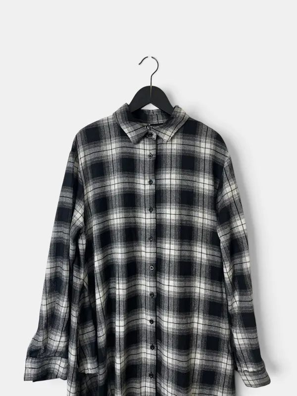 Vestido largo camisero tartan pantahi