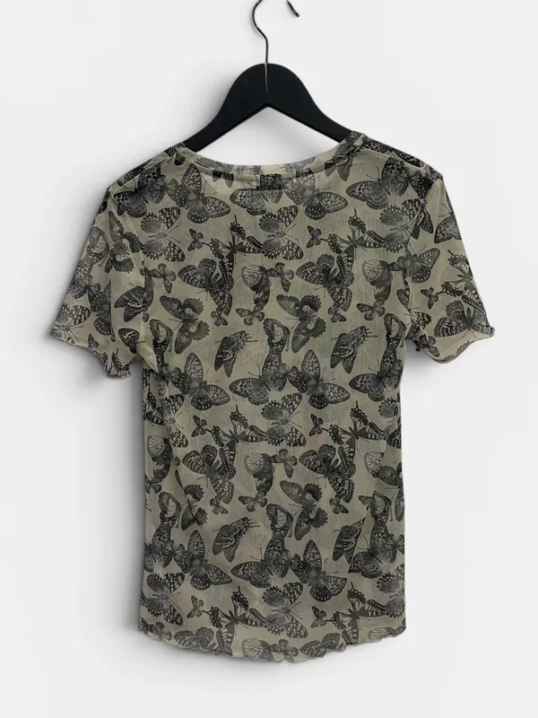 Remera mc micro tul mariposa stradivarius
