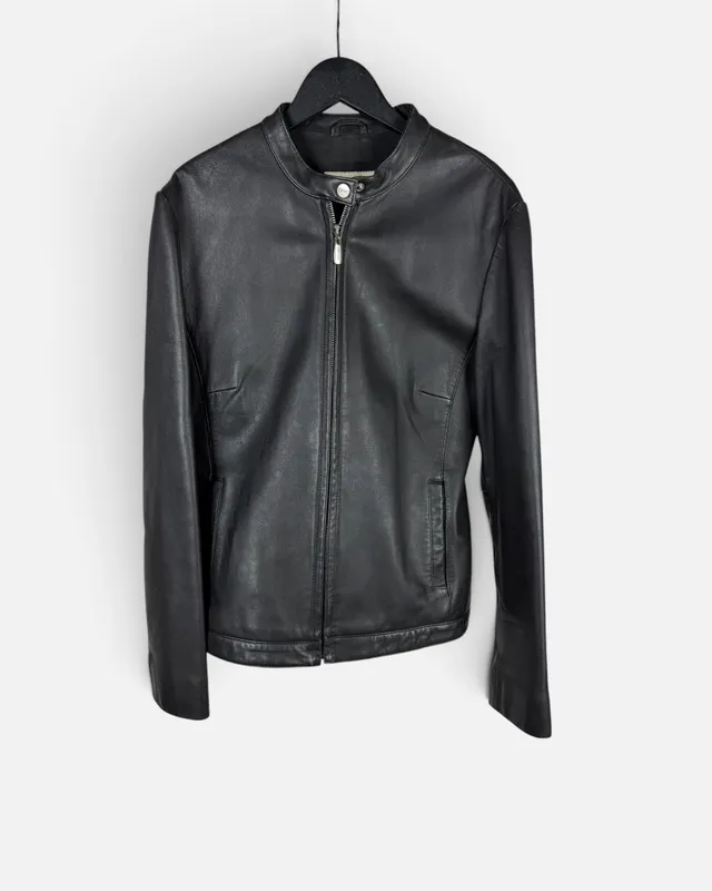 Campera cuero negro esprit