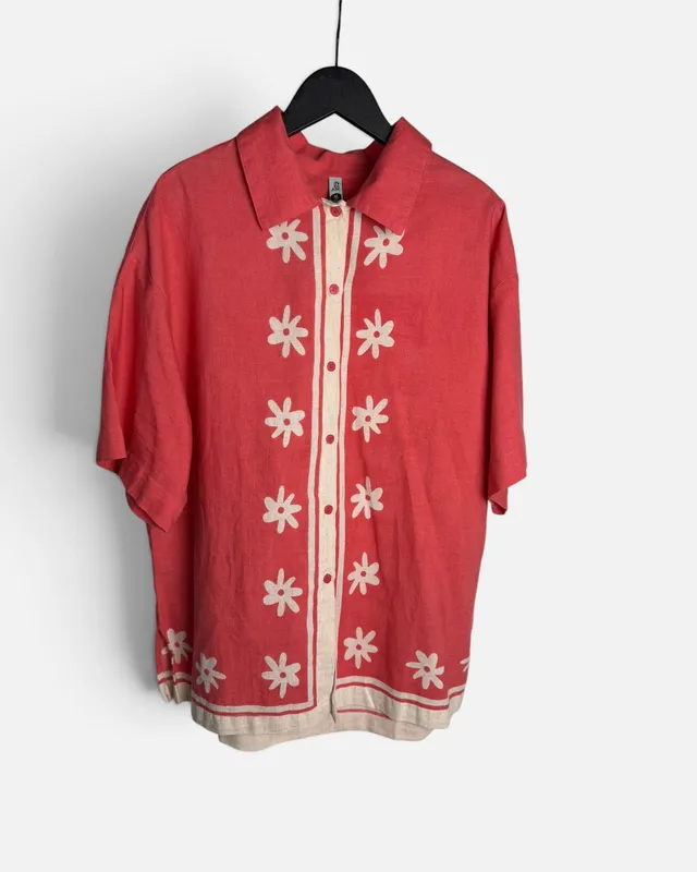 Camisa salmon estampada indian