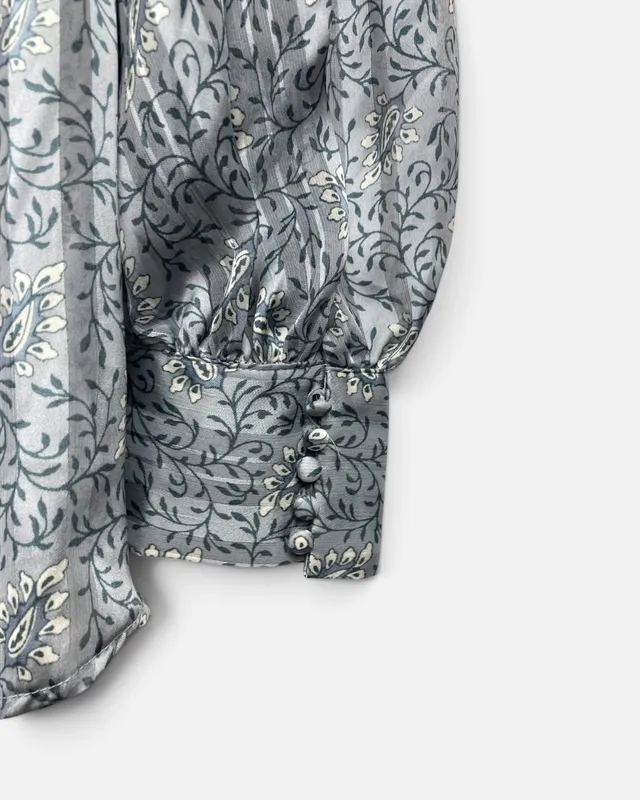 Blusa gris estampada ml h&m