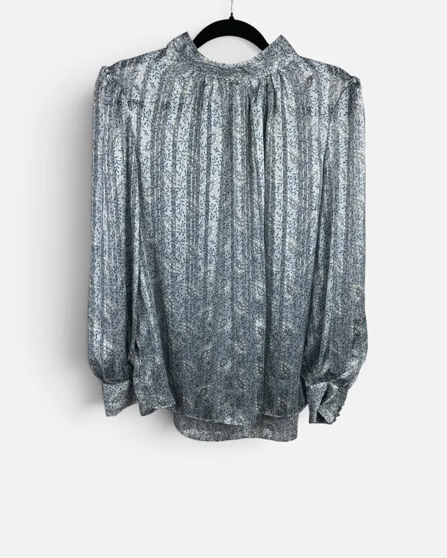 Blusa gris estampada ml h&m