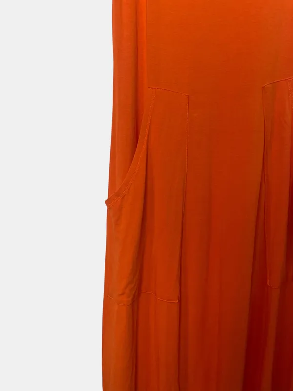 Vestido largo naranja sin marca