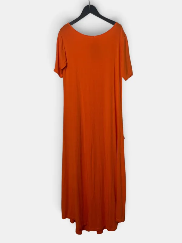 Vestido largo naranja sin marca