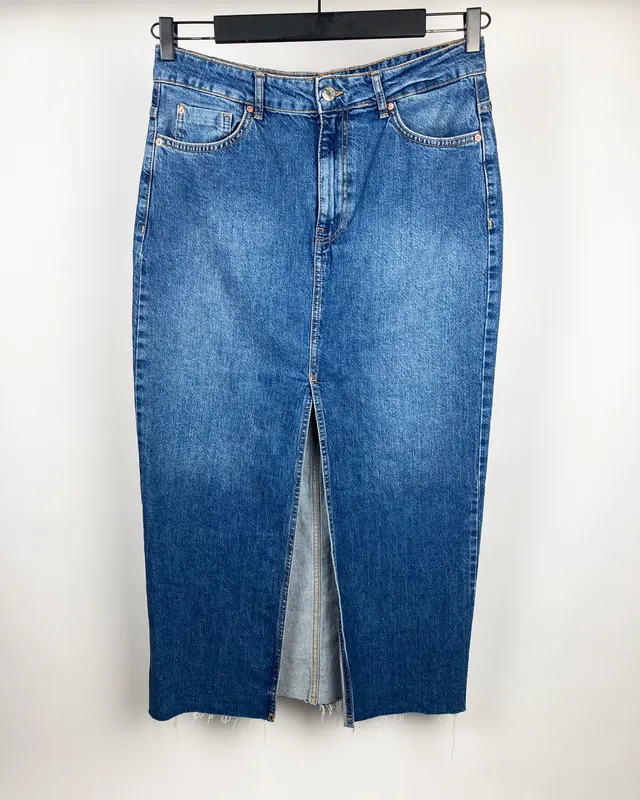 Pollera jean azul stradivarius