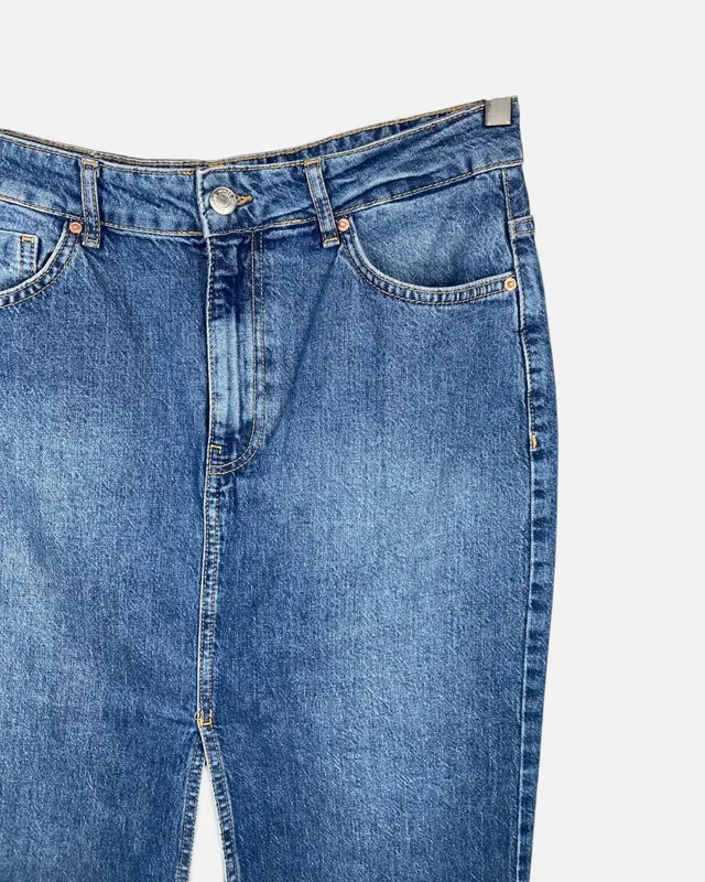 Pollera jean azul stradivarius