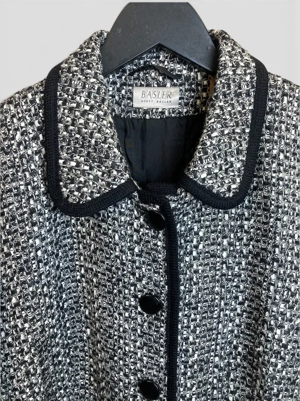 Chaqueta tweed negro y blanco  basler