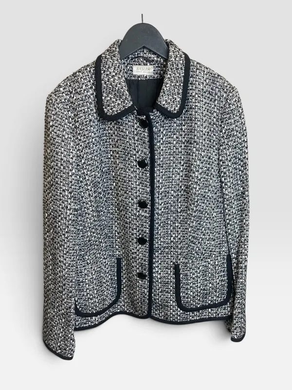 Chaqueta tweed negro y blanco  basler