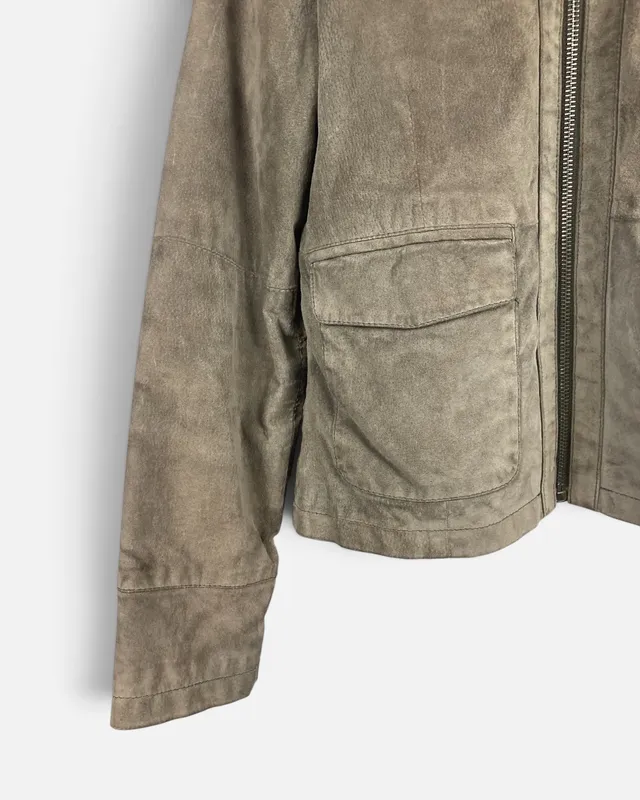 Campera cuero gris university club