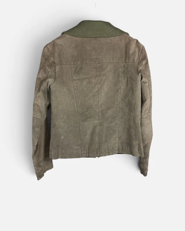 Campera cuero gris university club