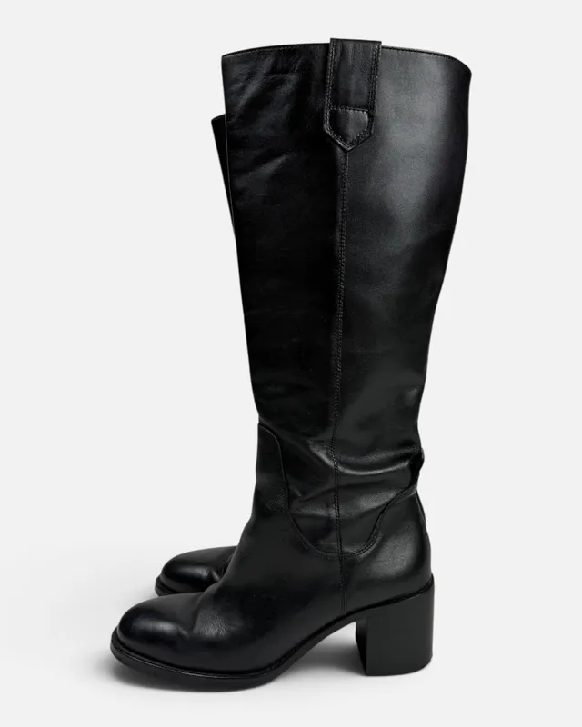 Botas negras c/taco altas zara