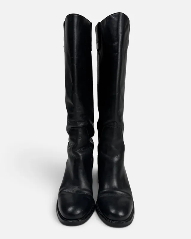 Botas negras c/taco altas zara