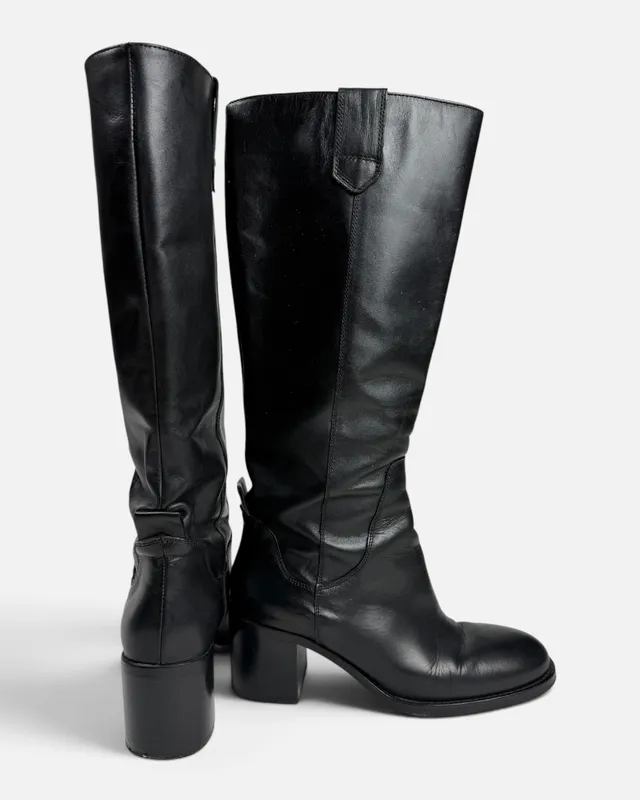 Botas negras c/taco altas zara