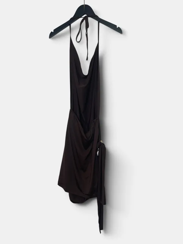 Vestido fiesta corto chocolate