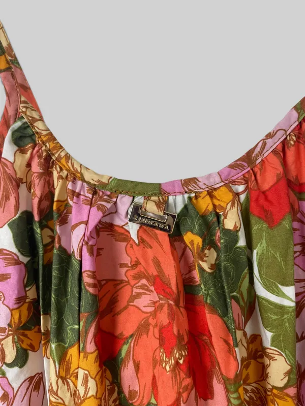 Vestido largo cut out estampado zingara