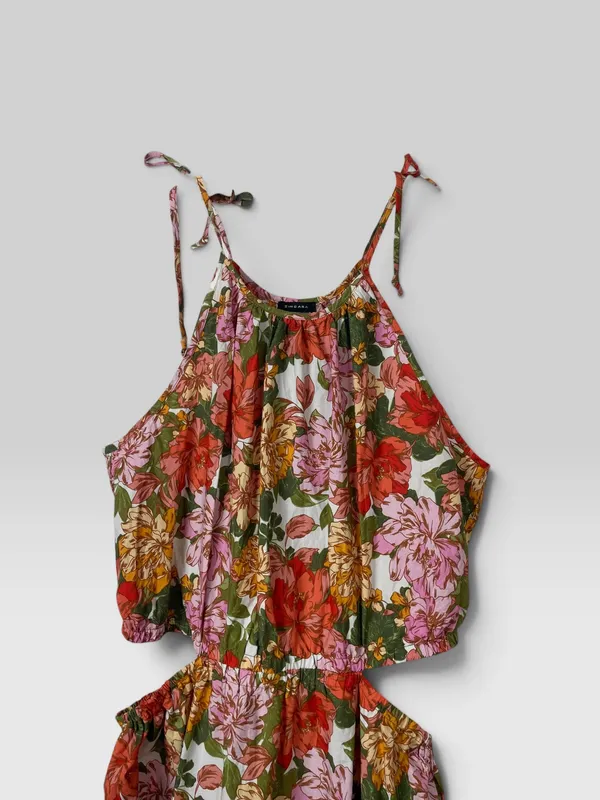 Vestido largo cut out estampado zingara