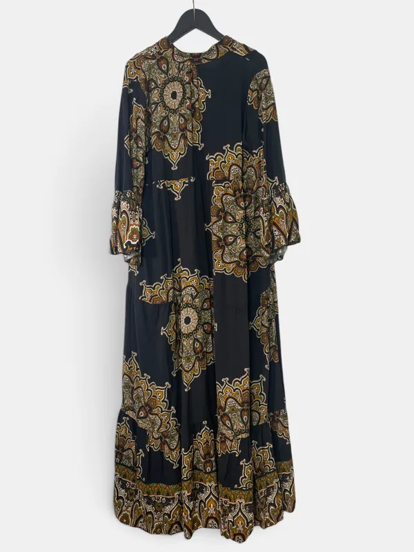 Vestido largo acampanado made in italy