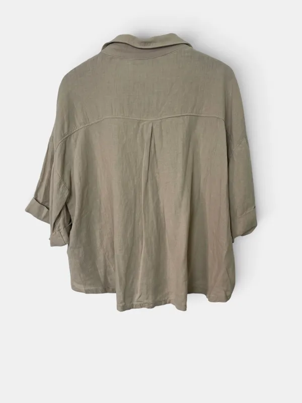 Camisa corta manga corta v overiseze zara
