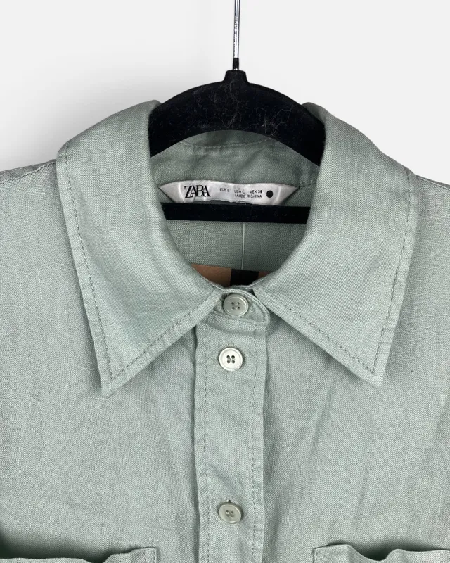 Camisa verde agua zara