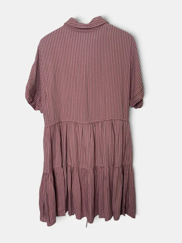 Vestido camisero acampanado corto rayas zudio