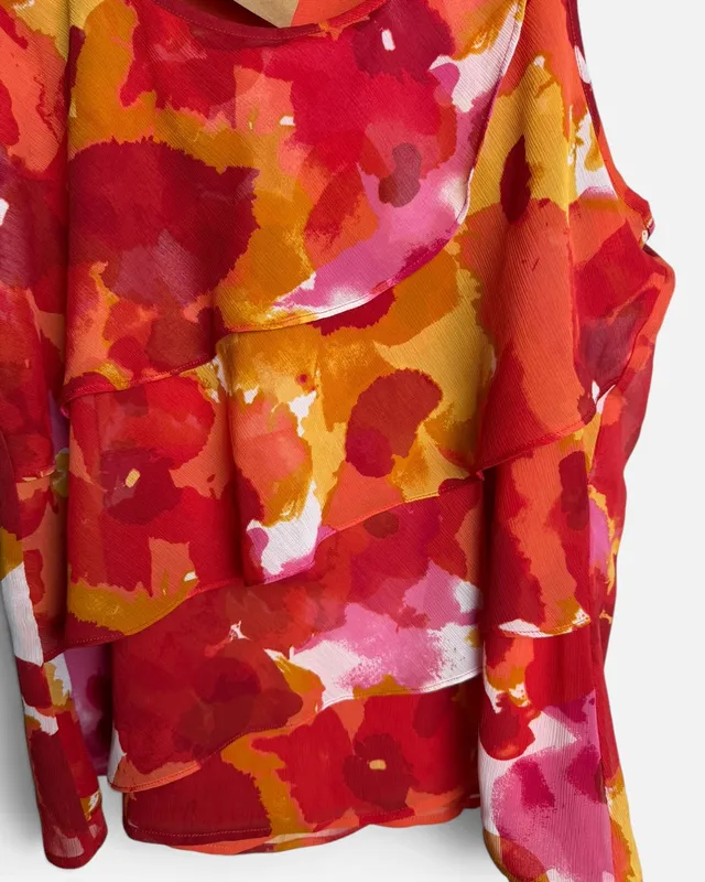 Blusa gasa flores ruby rd.