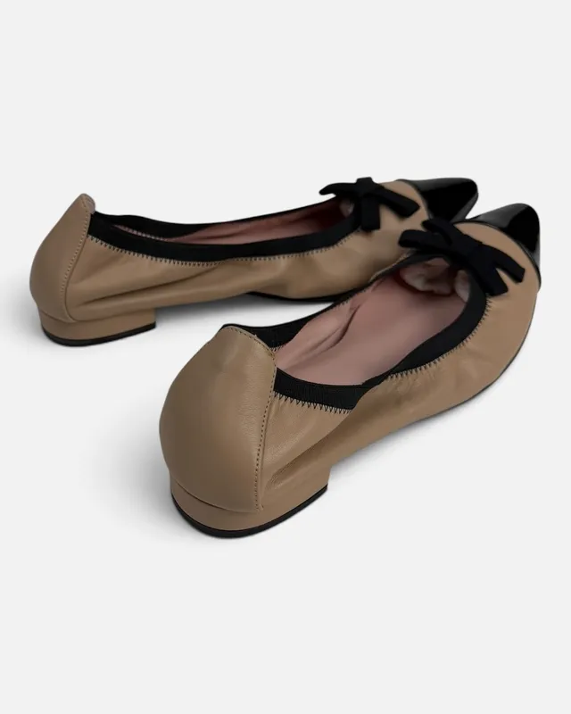 Chatitas cueo beige c/charol pretty ballerina