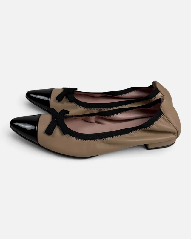 Chatitas cueo beige c/charol pretty ballerina