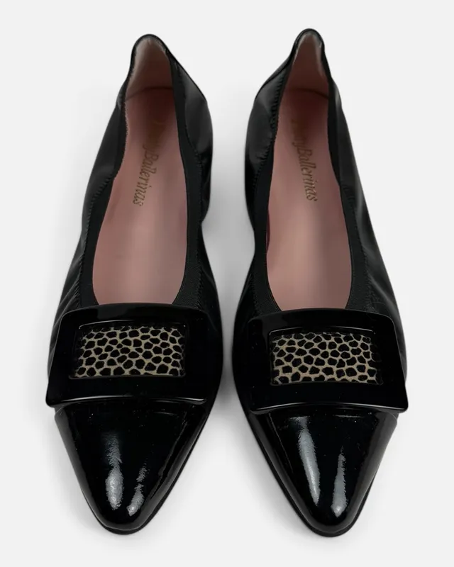 Chatitas de cuero negro pretty ballerina