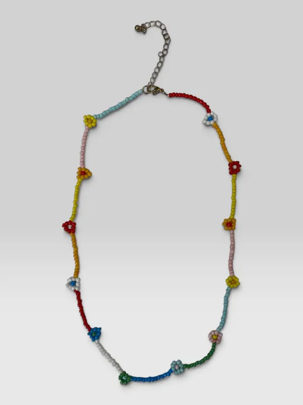 Collar colores flores handmade
