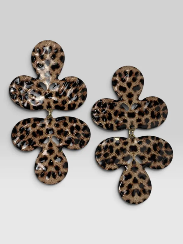 Caravanas flores animal print