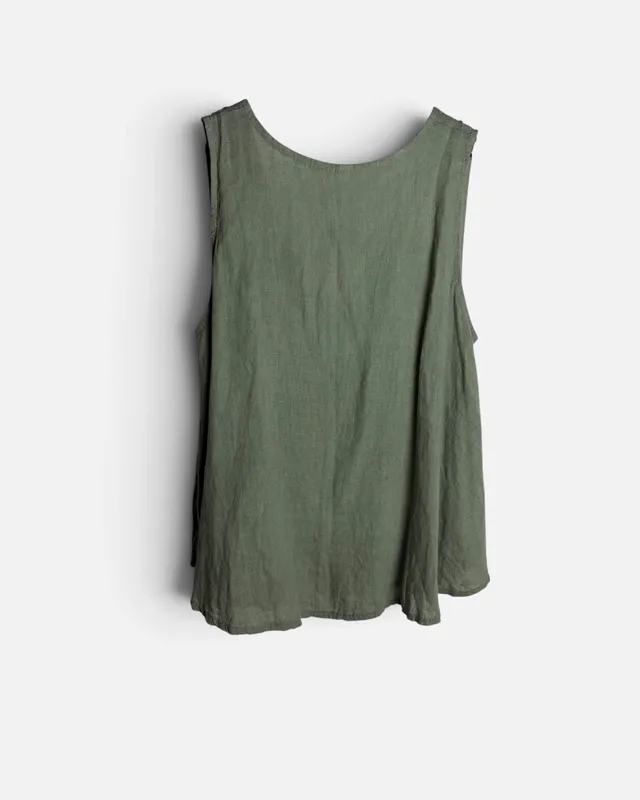 Blusa verde lino sin marca