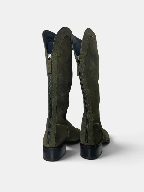 Botas bajas ca;a alta cuero lucy in the sky