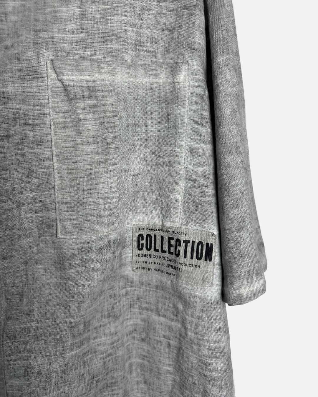 Camisa gris combinada made in italy