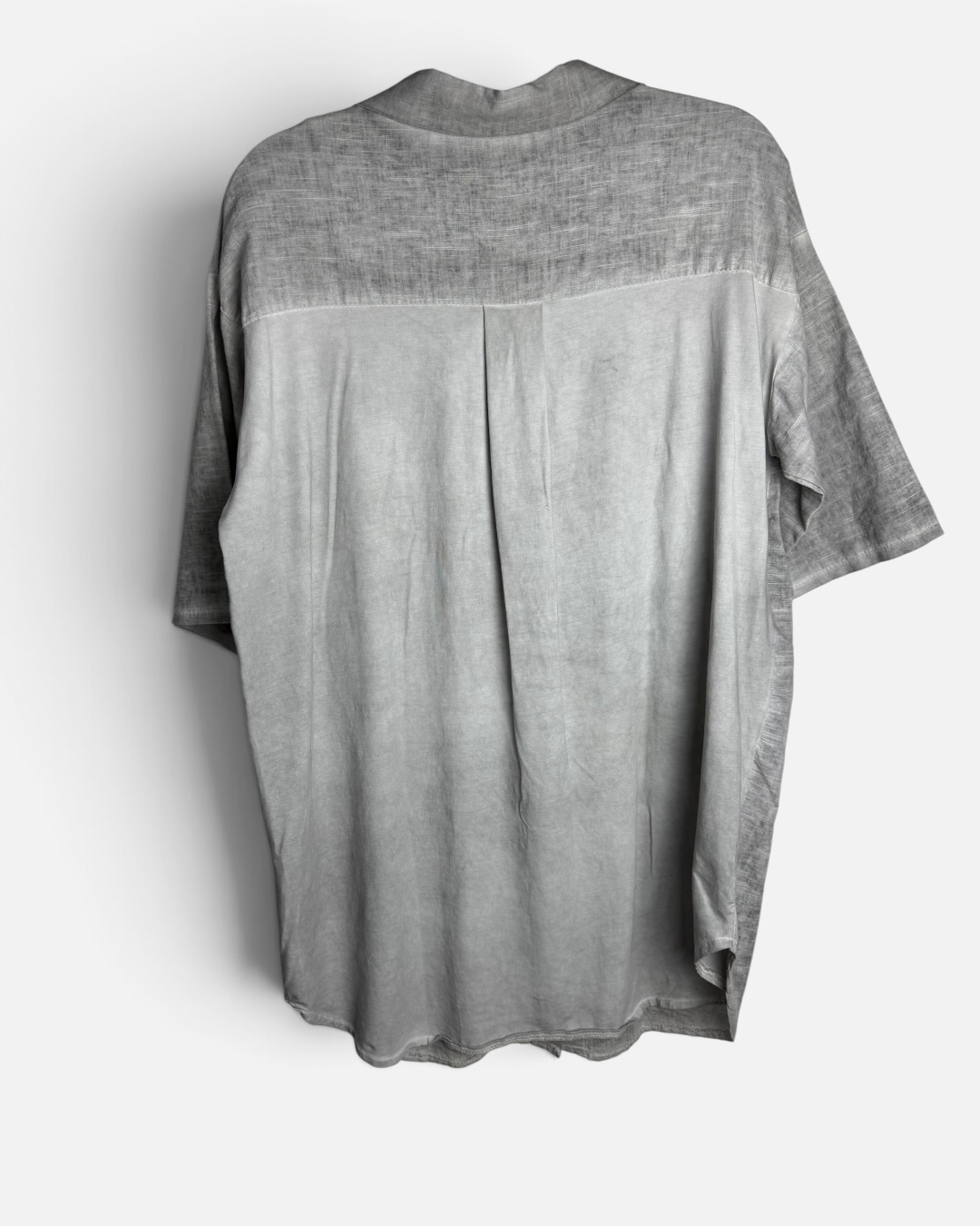 Camisa gris combinada made in italy