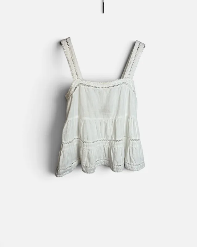 Blusa blanca puntilla zara