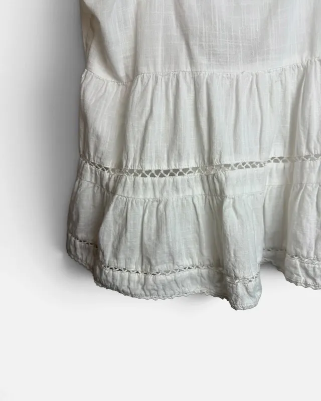 Blusa blanca puntilla zara