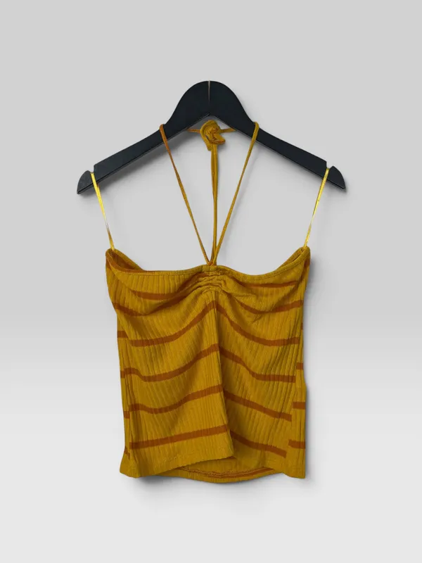 Top strapless rayado zara