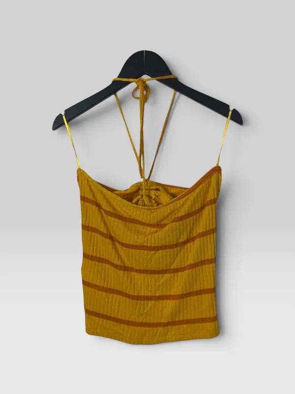 Top strapless rayado zara