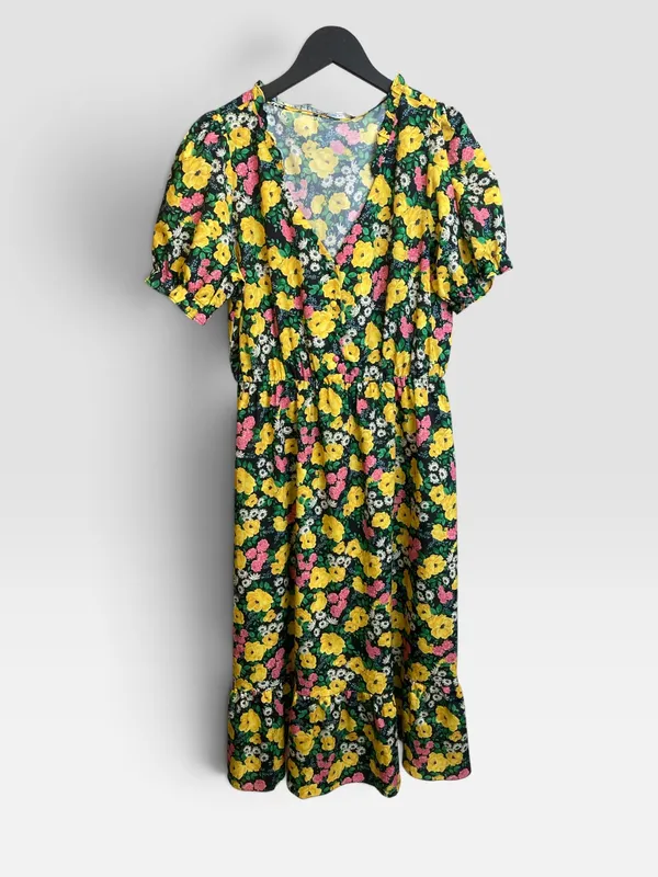 Vestido estampado saten zara