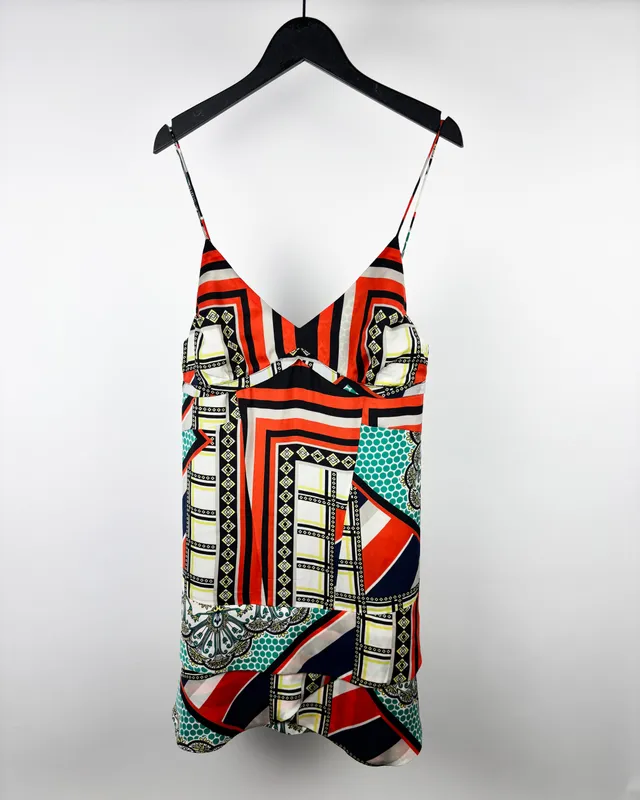 Vestido corto estampado bf saten cher t2