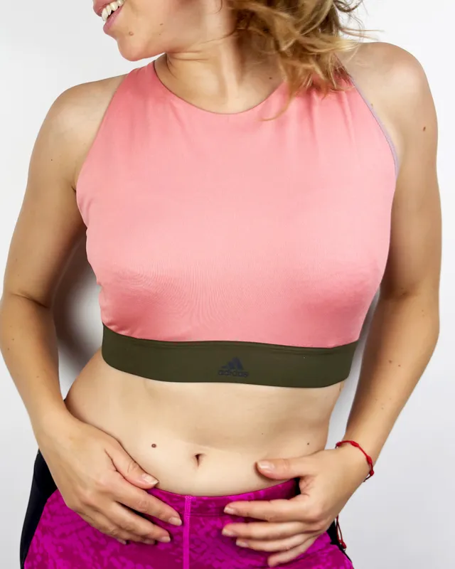 Top deportivo rosado y verde adidas
