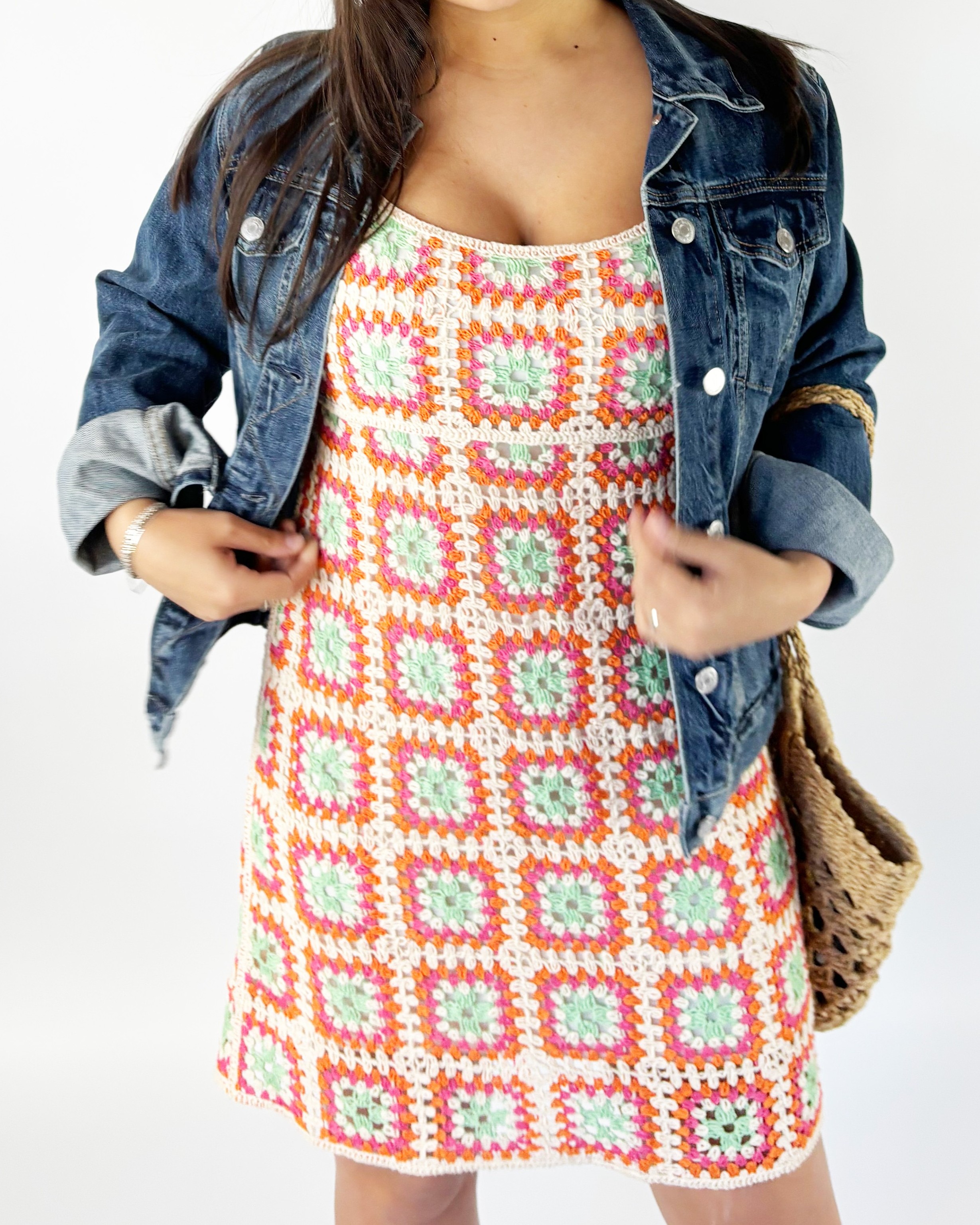 Vestido tejido crochet ZARA