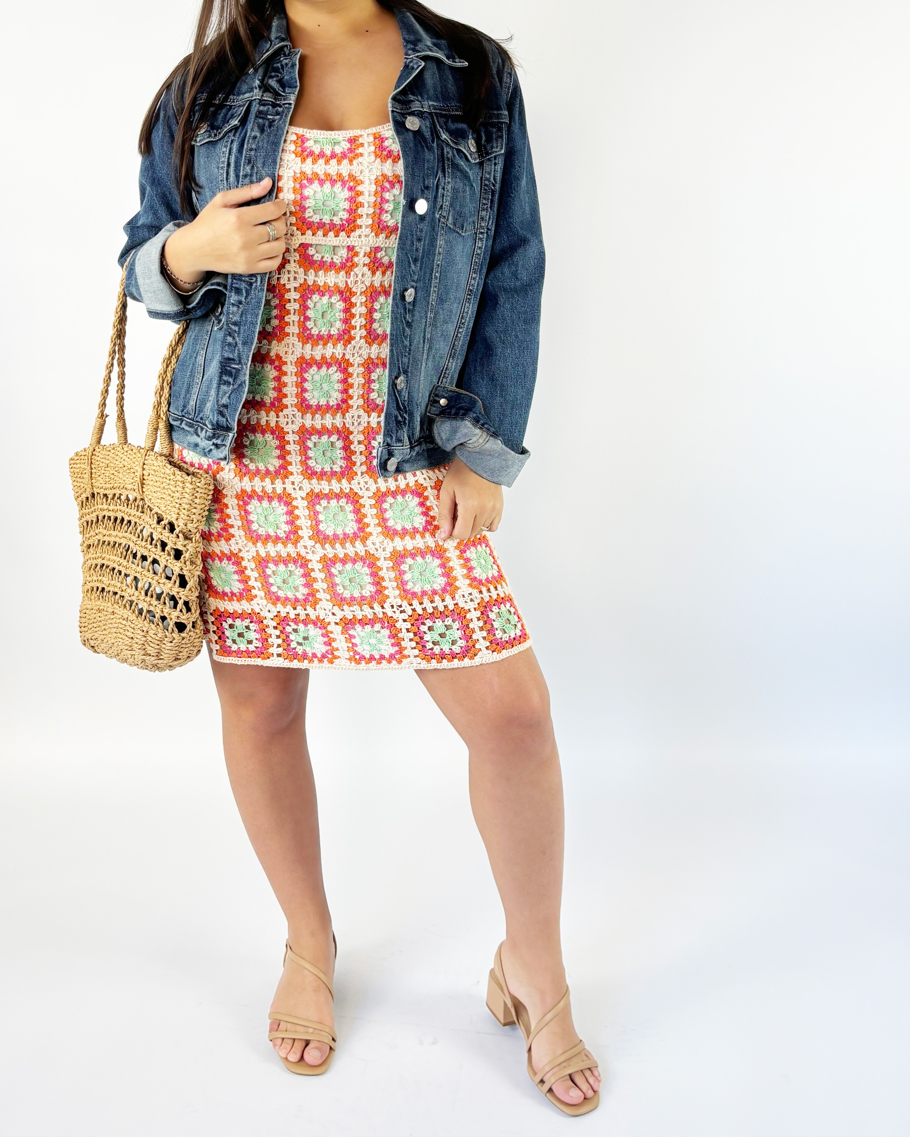 Vestido tejido crochet ZARA