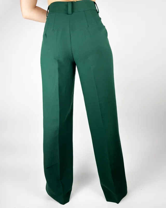 Pantalón de vestir verde oscuro zara